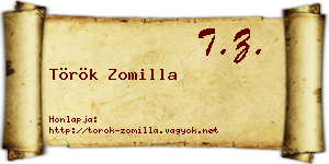 Török Zomilla névjegykártya